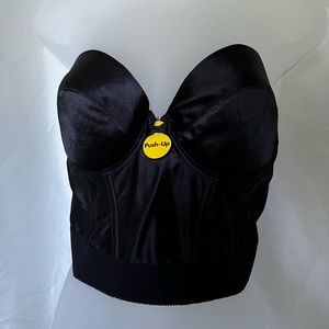 👙Wonderbra Black Push-up Longline Bustier Bra Lingerie 38C